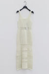 SWAYING/KNIT Cutout Striped Tank Dress SW22SSL15 Yellow/White